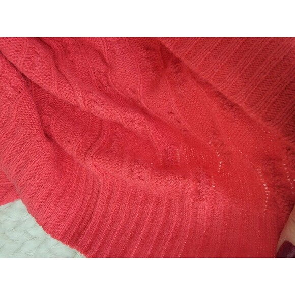 Vtg Express Tricot Y2K Wool Angora Long Cable Turtleneck Sweater Oversized M - Picture 8 of 14